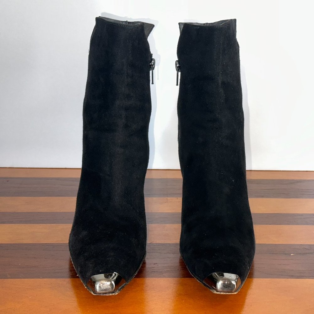 Stuart Weitzman Silver Toe Cap Booties - image 2